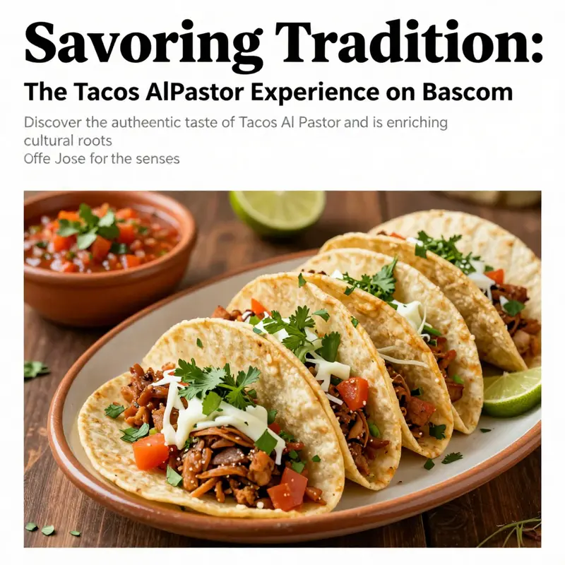Deliciously arranged tacos al pastor with fresh ingredients, embodying the essence of vibrant Mexican cuisine.