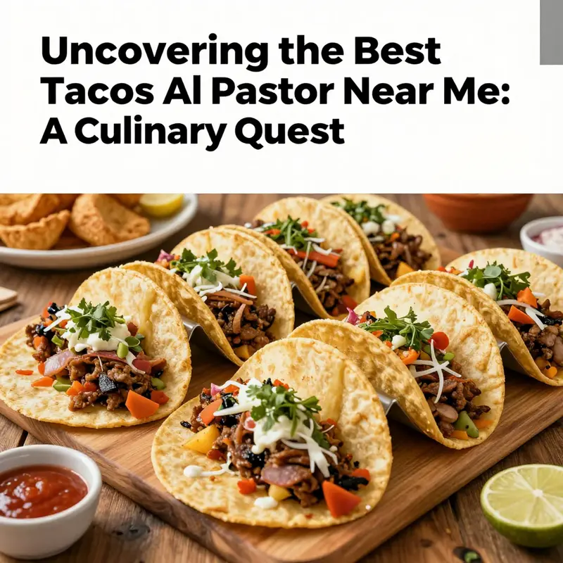 An assortment of delicious tacos al pastor displayed on a table, showing their vibrant toppings and textures.