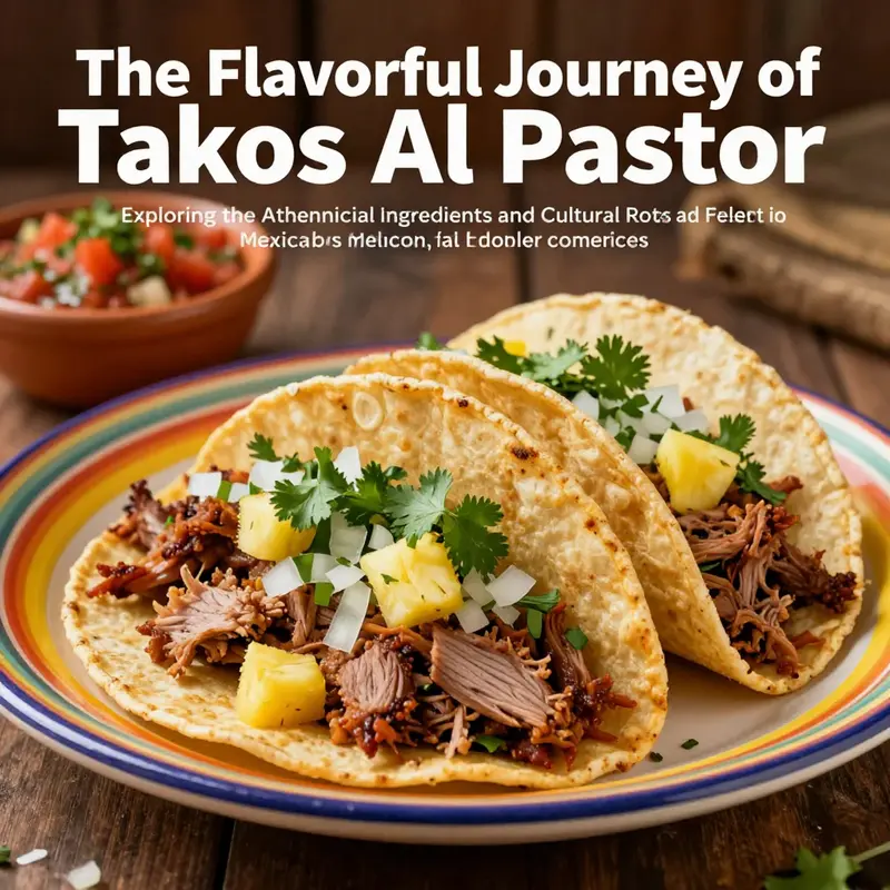 A serving of Takos Al Pastor showcasing marinated pork, cilantro, and onions, beautifully presented on a plate.
