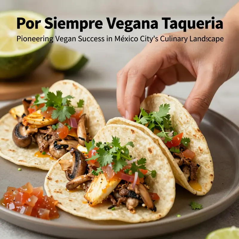 From street stall beginnings to an established vegan taqueria in Roma Norte, illustrating business growth and community engagement.