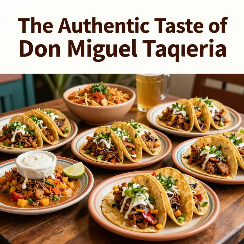 An enticing display of Don Miguel Taqueria’s diverse menu offerings, showcasing their commitment to authentic flavors.