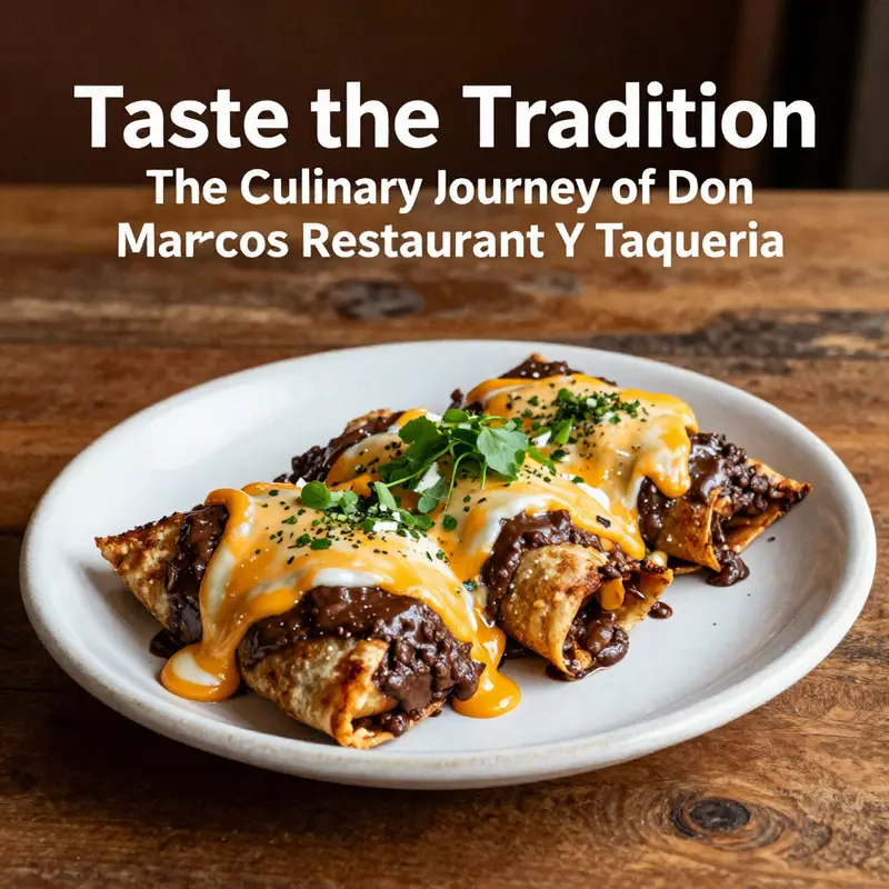 A stunning presentation of the signature Mole Enchilada at Don Marcos Restaurant Y Taqueria, highlighting culinary craftsmanship.