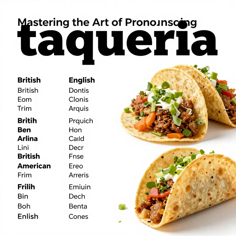 A visual representation of the cultural and linguistic differences in the pronunciation of ‘taqueria’.