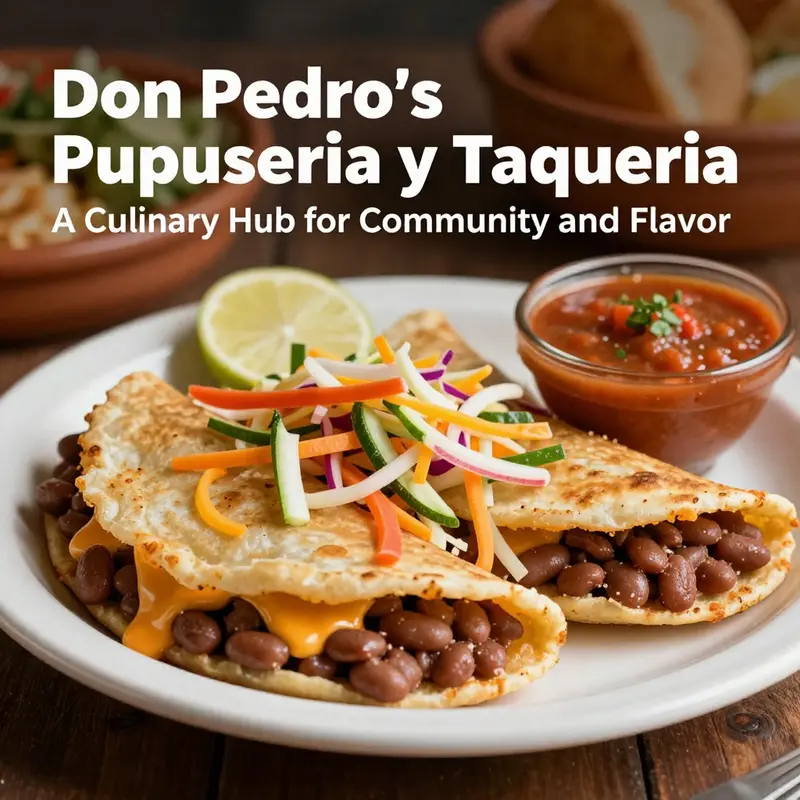 The vibrant atmosphere of Don Pedro’s Pupuseria y Taqueria, inviting guests to indulge in authentic Central American cuisine.