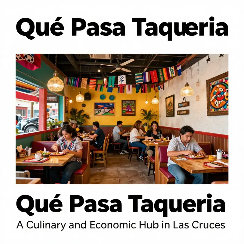 The inviting and lively interior of Qué Pasa Taqueria enhances the dining experience.