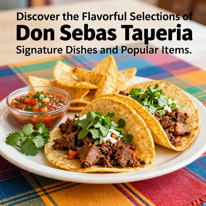 A vibrant showcase of the culinary depth found in Don Sebas Taqueria’s menu.