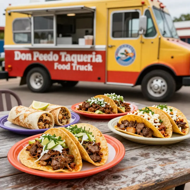 Colorful dishes from Don Pedro Taqueria showcasing the vibrant flavors of traditional Mexican cuisine.