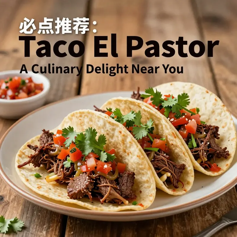 The classic preparation of Taco El Pastor with vibrant ingredients and the traditional cooking method.