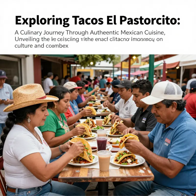 A taco stand with a diverse crowd enjoying tacos, highlighting community engagement and cultural dining experience.