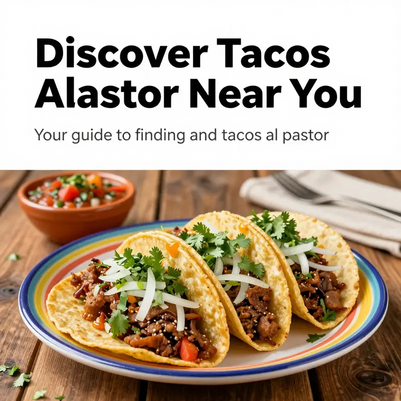 Deliciously plated tacos al pastor on a rustic table.