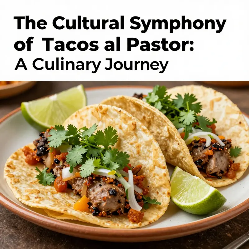 A colorful platter of Tacos al Pastor garnished with cilantro and lime, illustrating its appealing presentation.