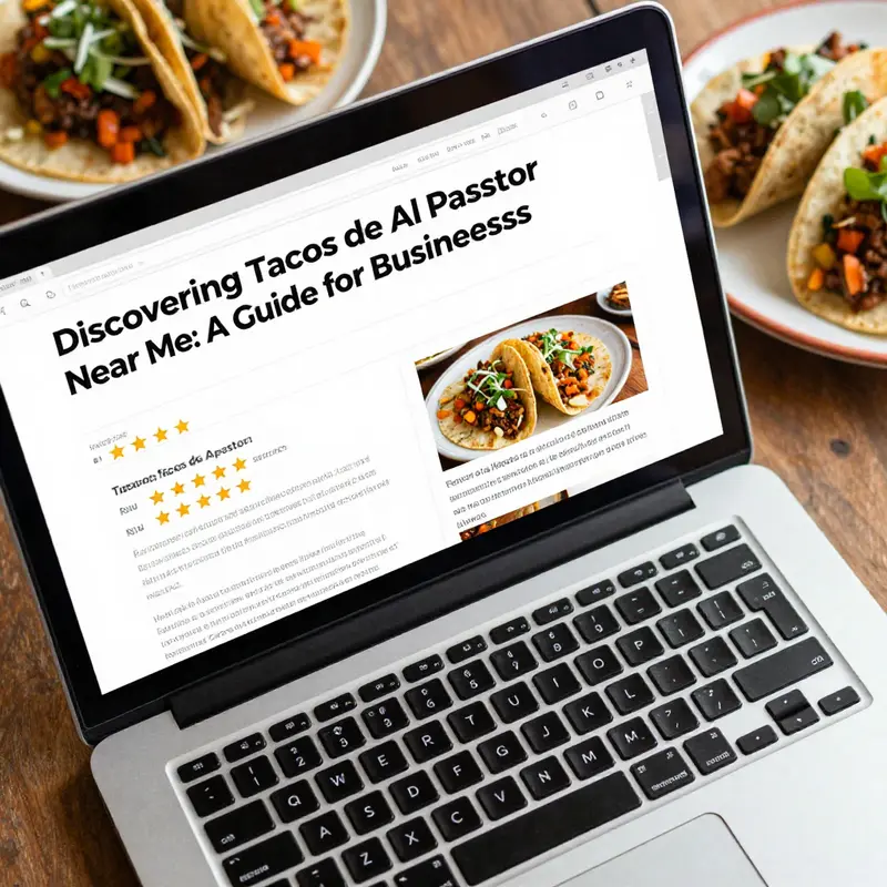 Using map applications to locate Tacos de Al Pastor nearby.