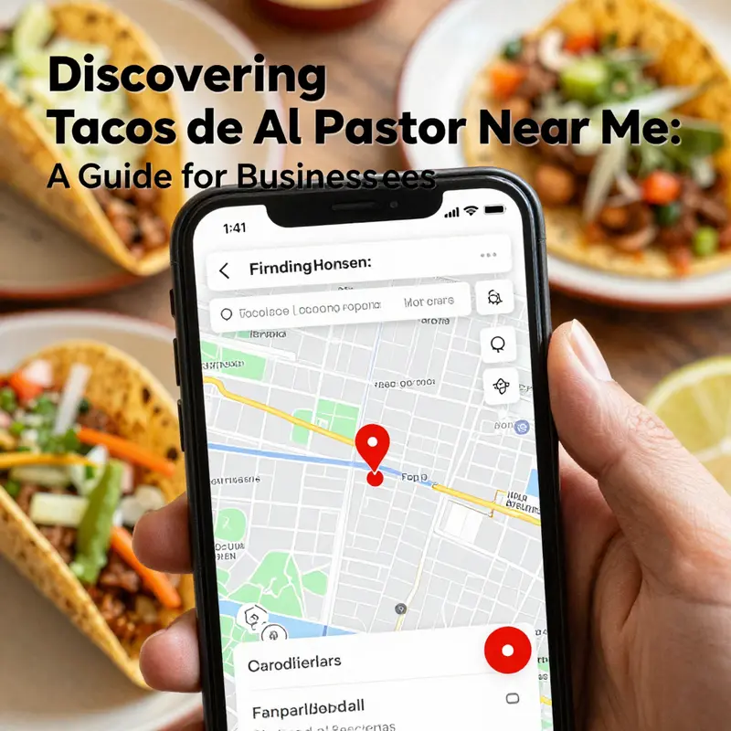 Using map applications to locate Tacos de Al Pastor nearby.