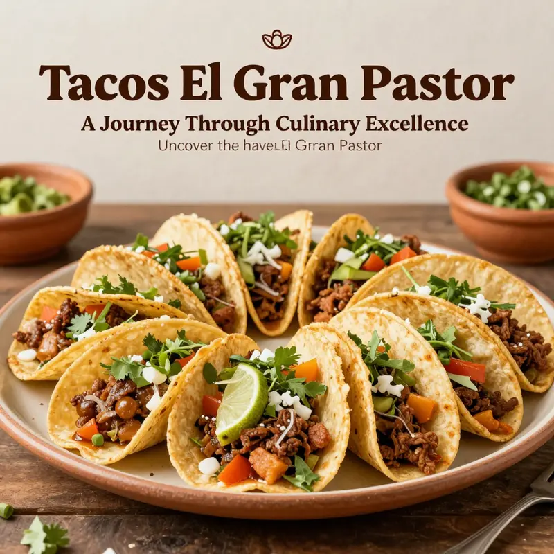 A beautifully arranged platter of assorted tacos from Tacos El Gran Pastor, showcasing fresh ingredients and vibrant colors.