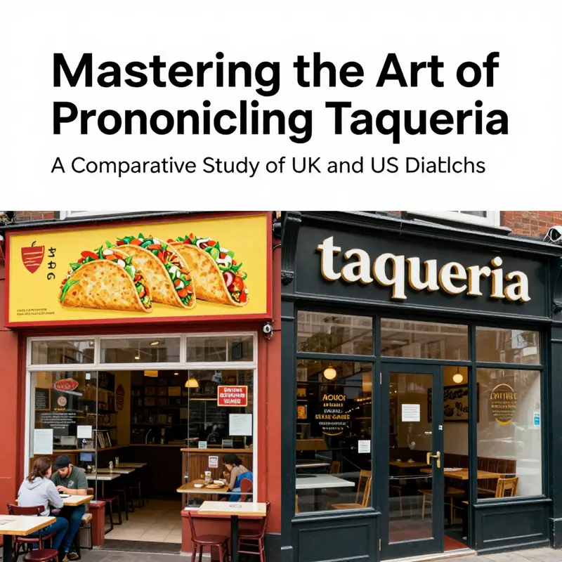 A visual representation of the cultural and linguistic differences in the pronunciation of ‘taqueria’.