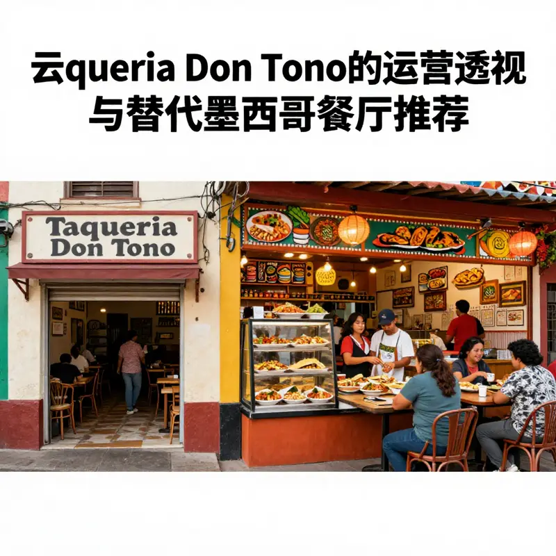对比图展示关闭的Taqueria Don Tono门店与繁忙的墨西哥餐厅，反映市场变化与经营机遇。