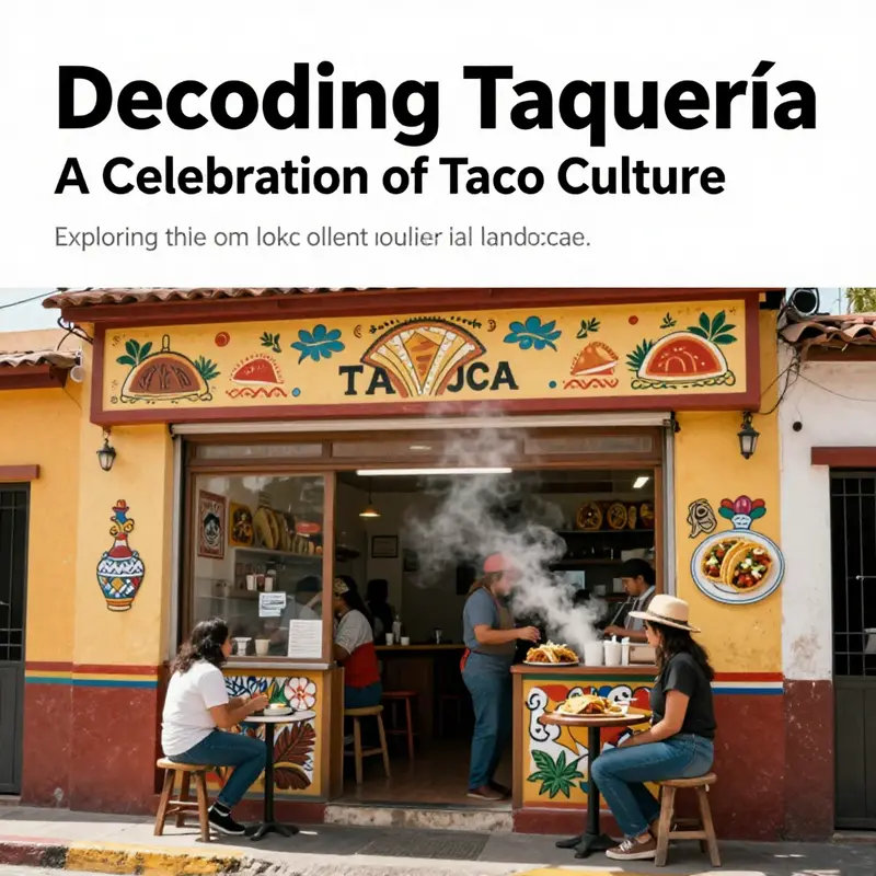 The bright storefront of a taquería showcasing colorful decorations and the ambiance of a traditional Mexican eatery.