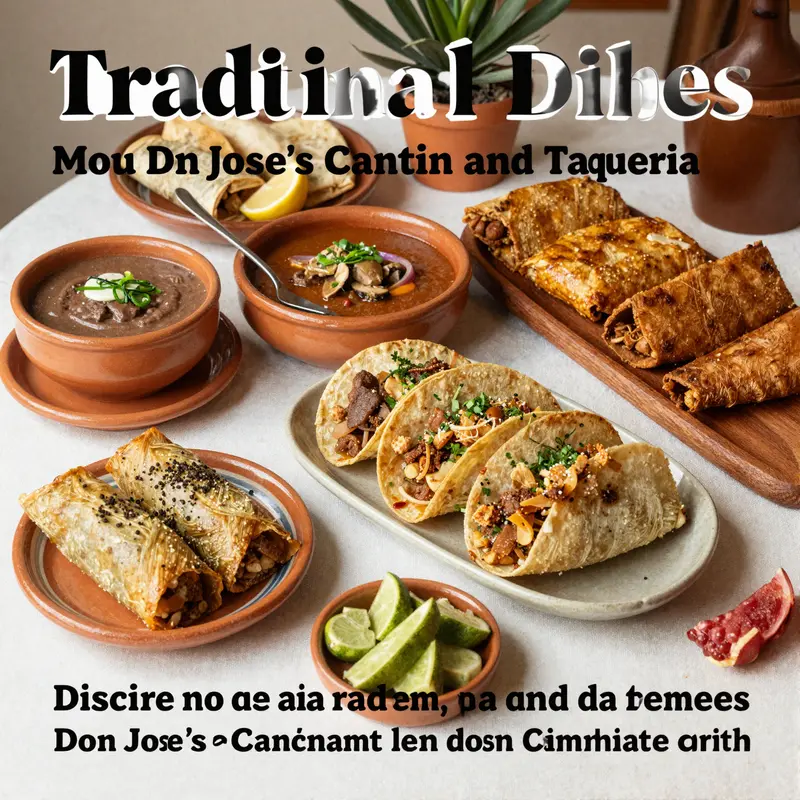 An enticing selection of Don Jose’s Cantina and Taqueria’s menu highlights featuring fresh ingredients and traditional flavors.