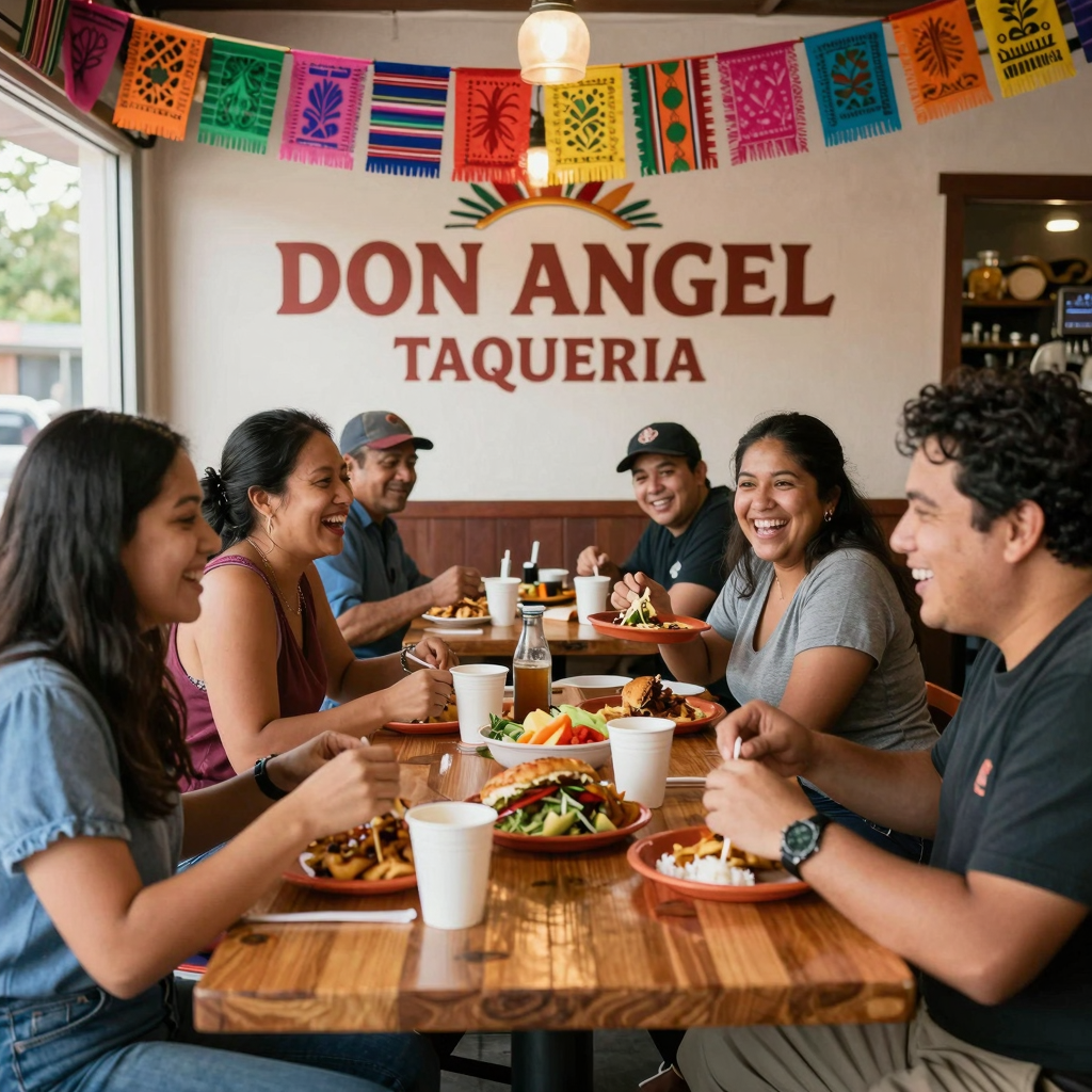Enjoying authentic Mexican food at Don Angel Taqueria