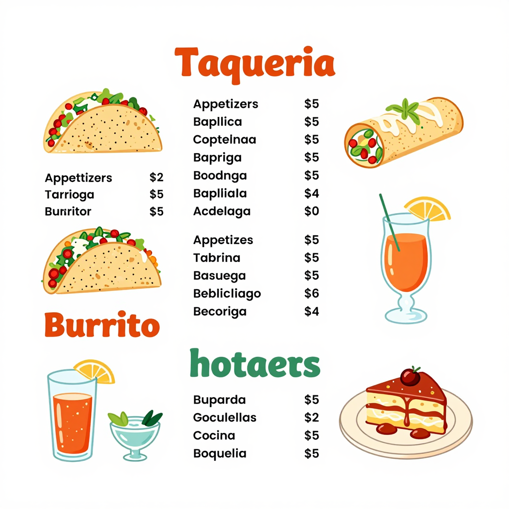 Visual Layout of Don Limon Taqueria Menu