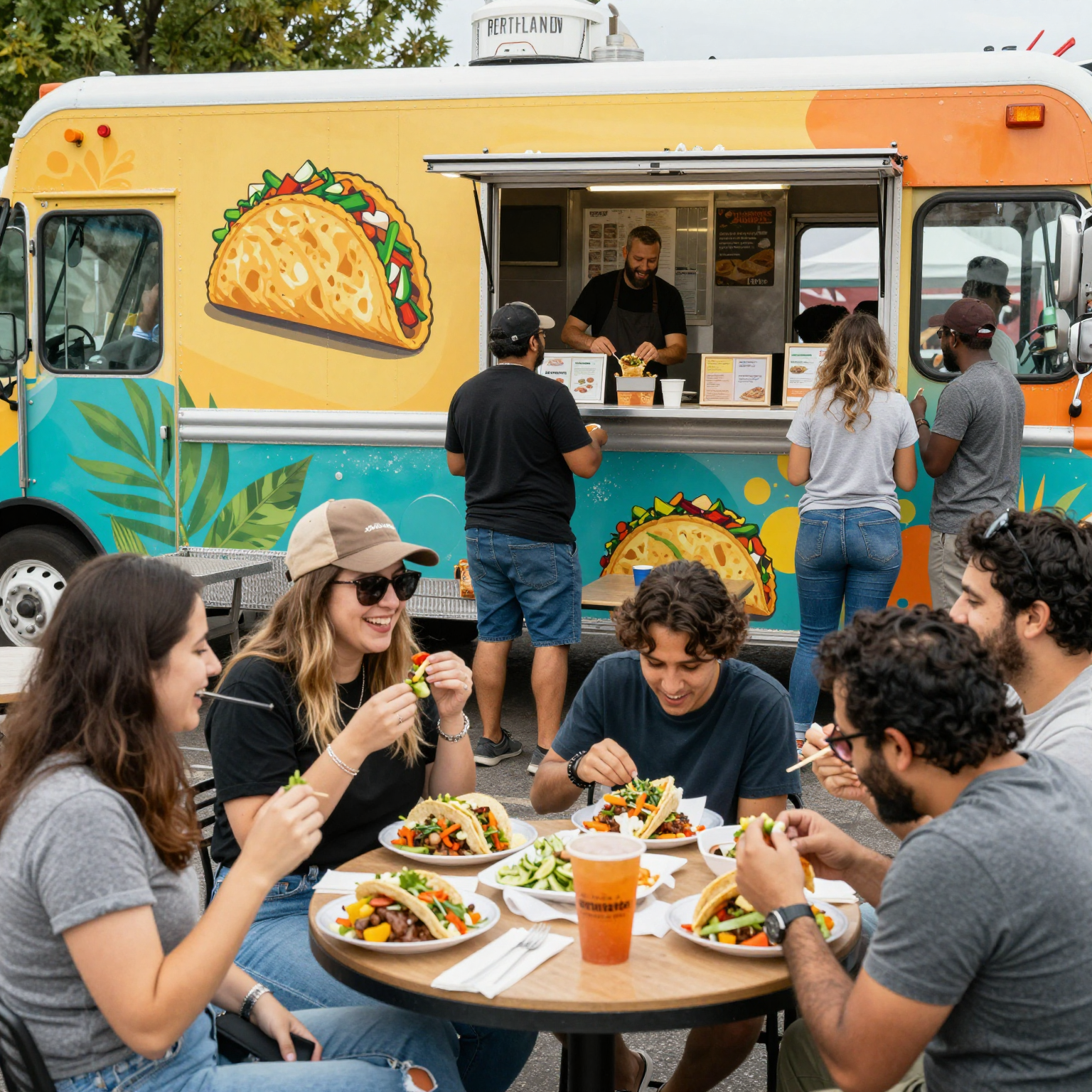 Portland Taco Truck Scene