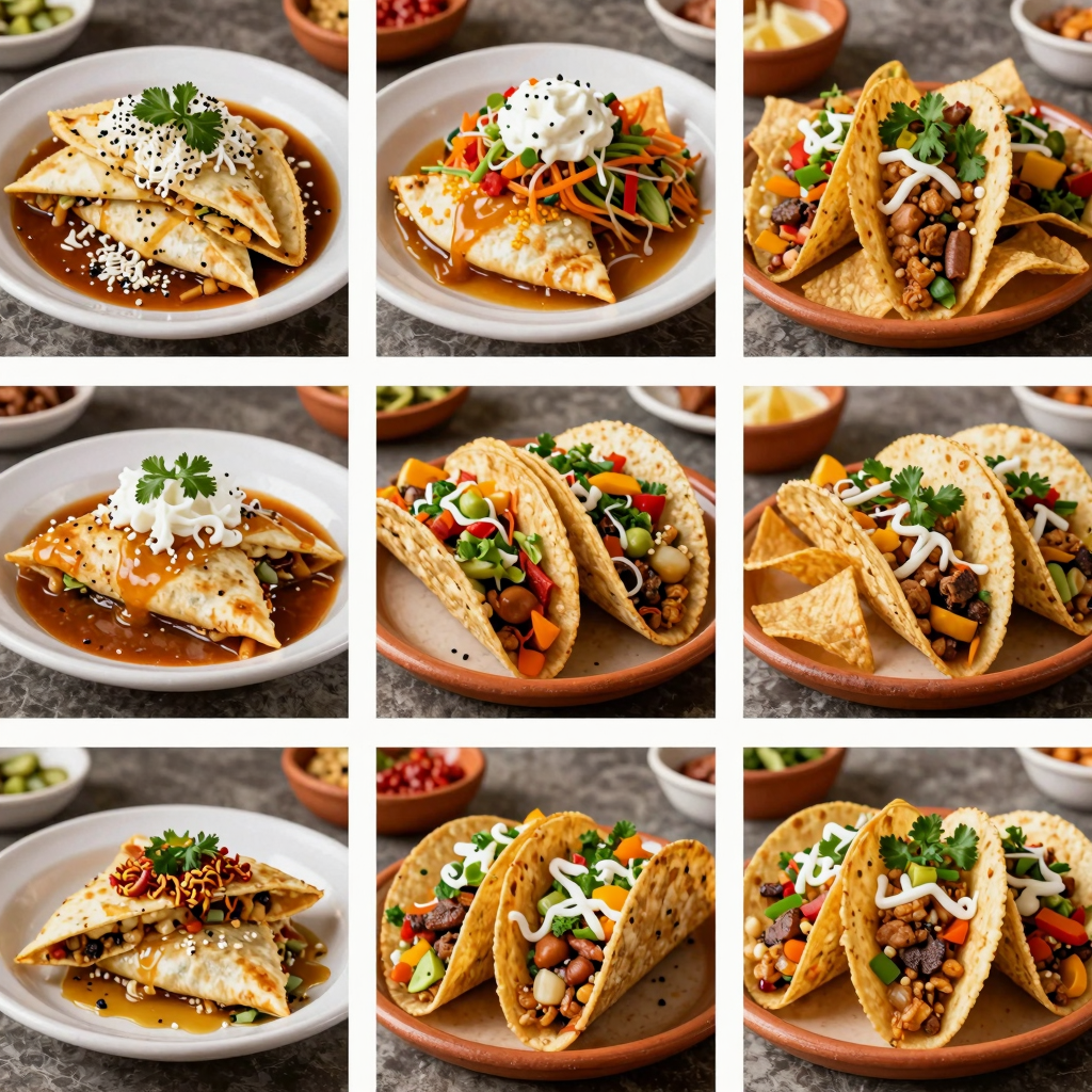 Collage of iconic dishes from De La Hacienda Taqueria