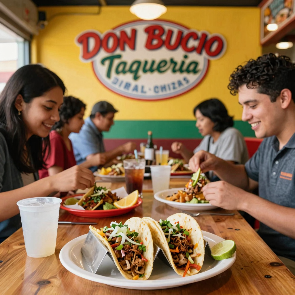 Customers enjoying their meals at Don Bucio Taqueria