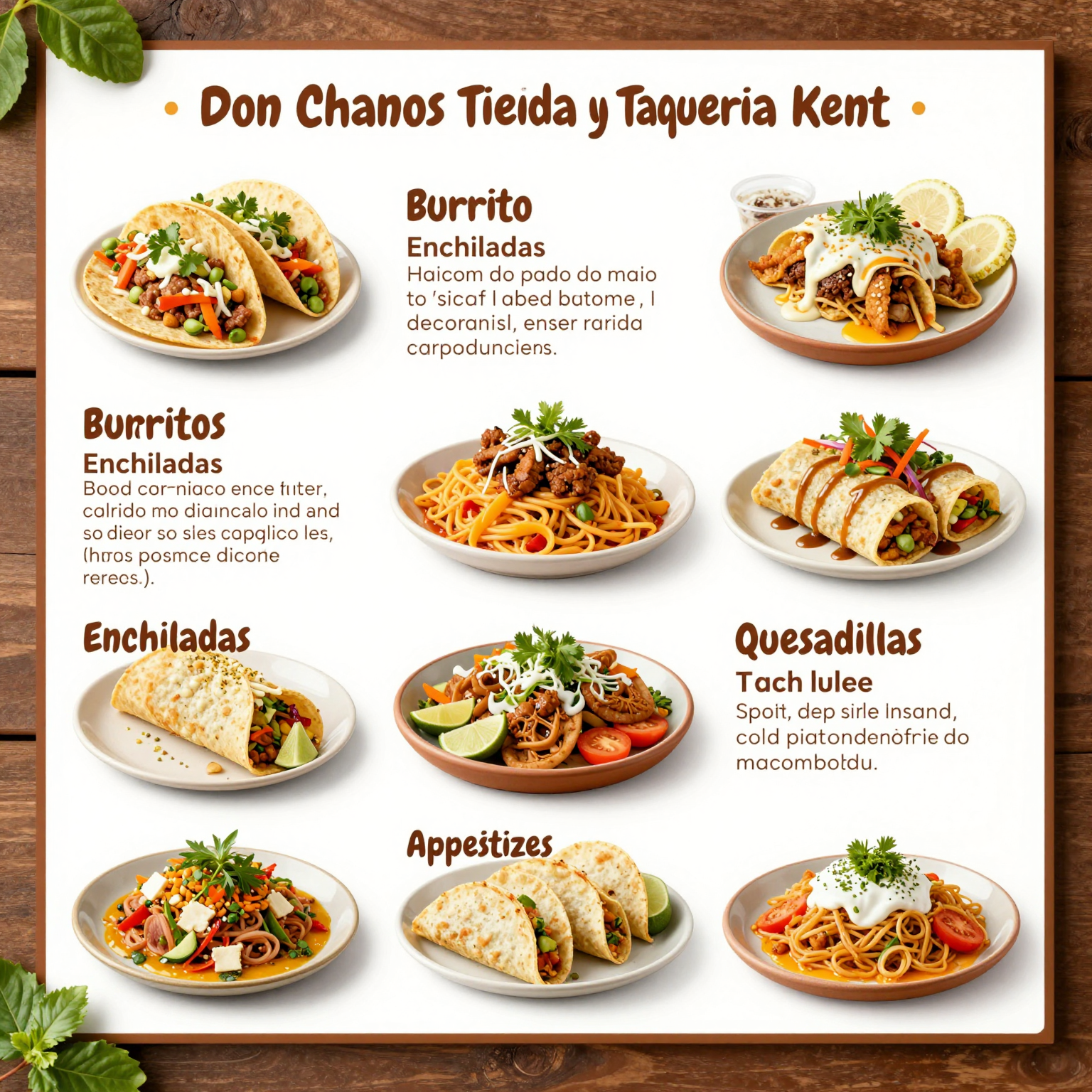 Don Chanos Tienda y Taqueria Kent Menu