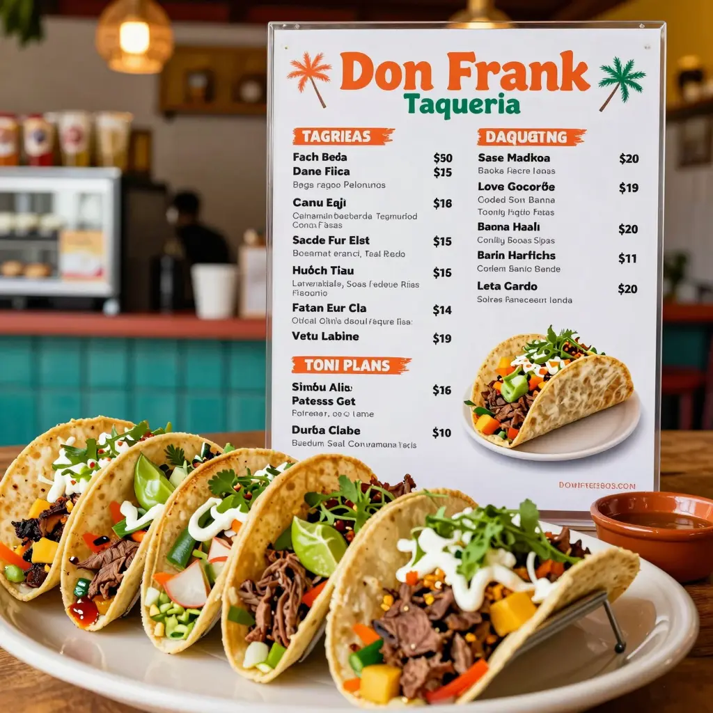 Menu Offerings from Don Frank Taqueria