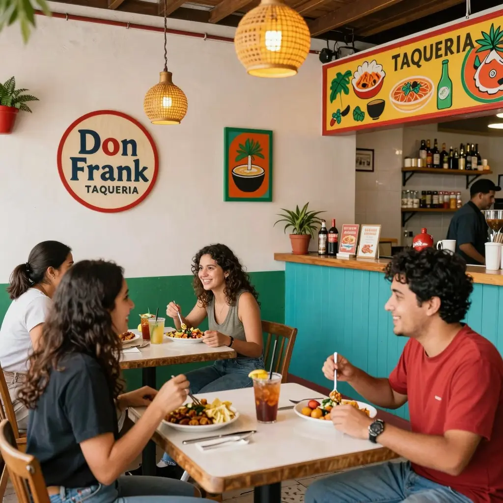 A vibrant taqueria atmosphere showcasing Don Frank Taqueria