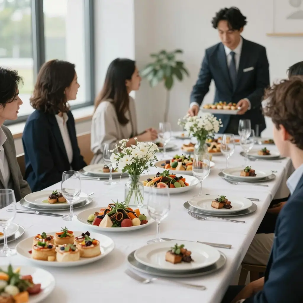 Business event catering setup