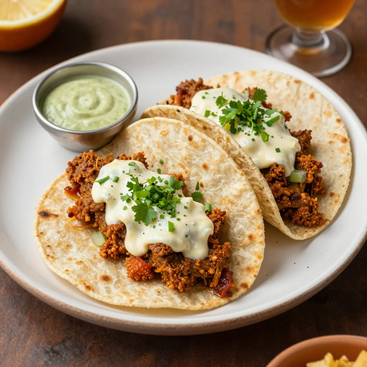 Beautifully plated taco dishes at Don Marcos Taqueria