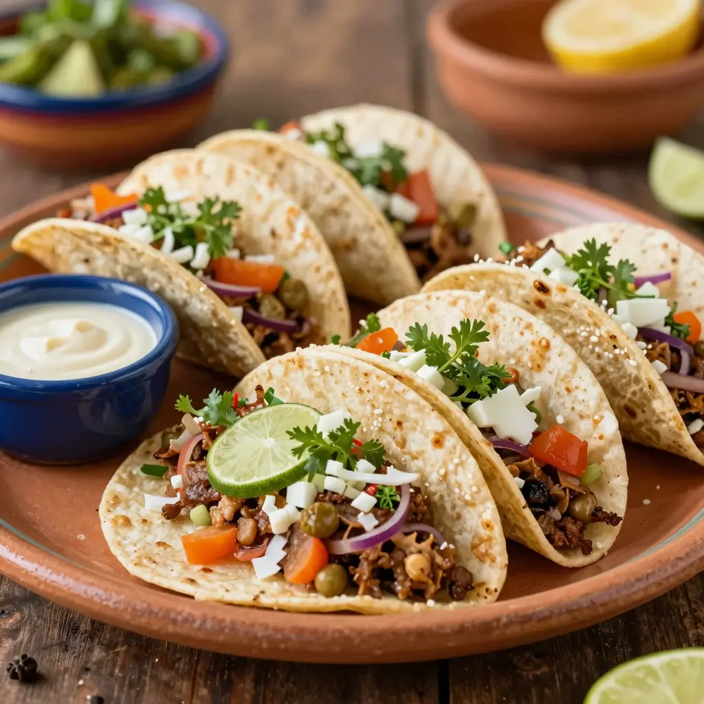Colorful platter of Mexican dishes from Don Pancho Taqueria