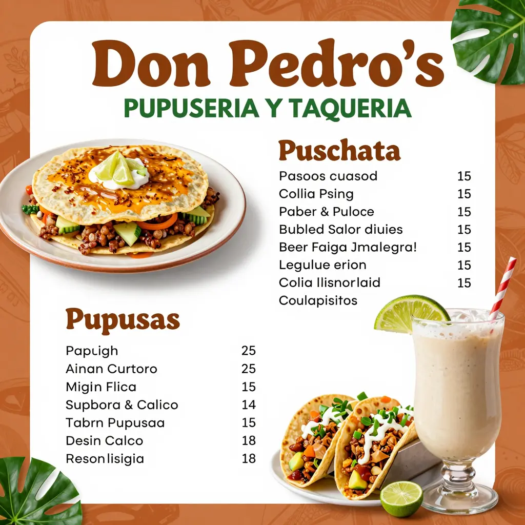 Don Pedro's Pupuseria y Taqueria Menu Highlights